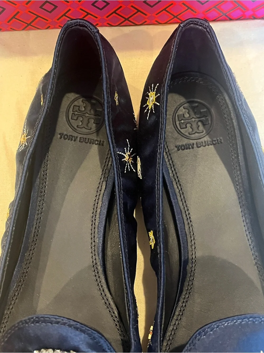 Tory Burch Olympia Perfect Navy Satin Loafer - Size 9.5 - NIB
